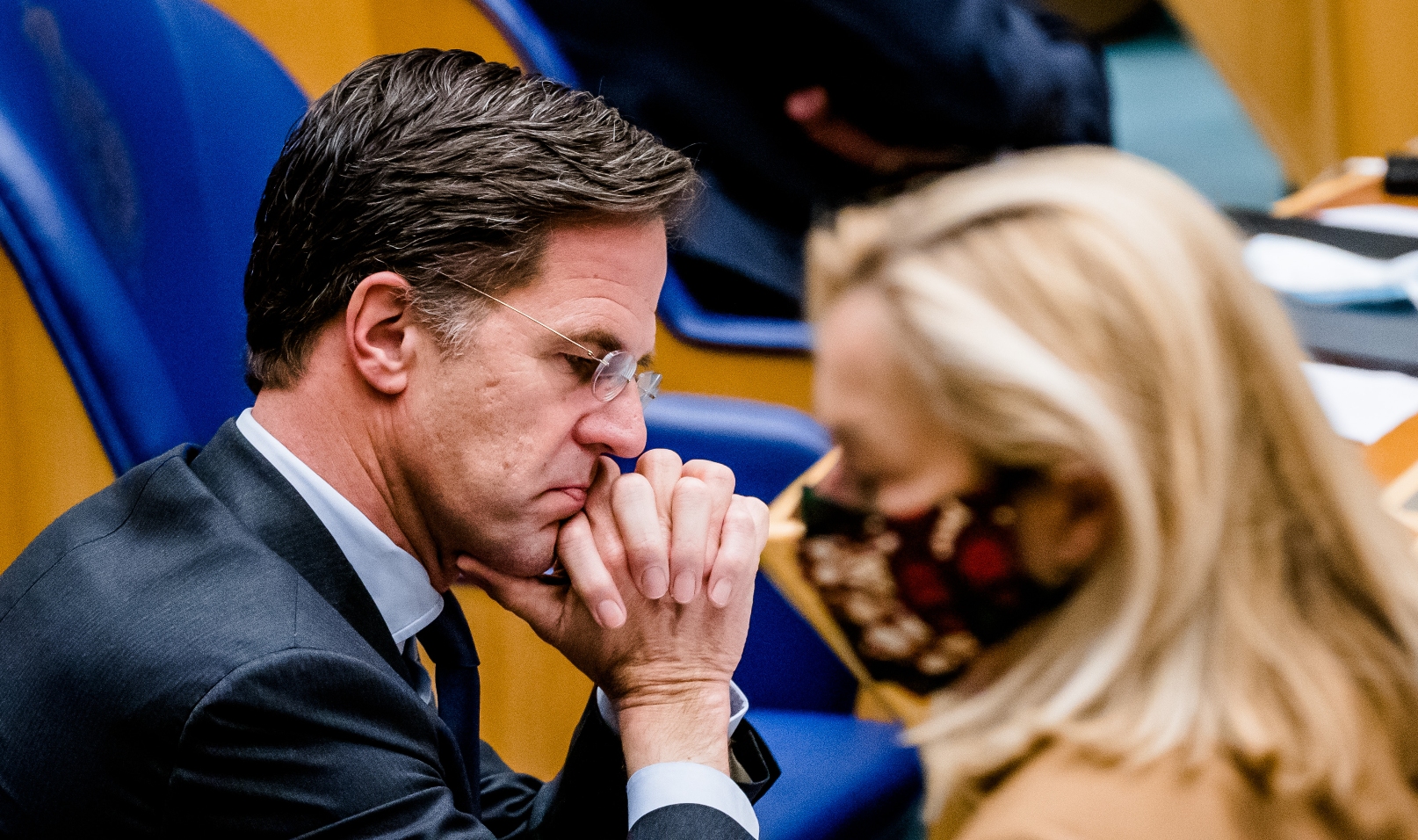 Mark Rutte en Sigrid Kaag tijdens een debat over de mislukte formatieverkenning.