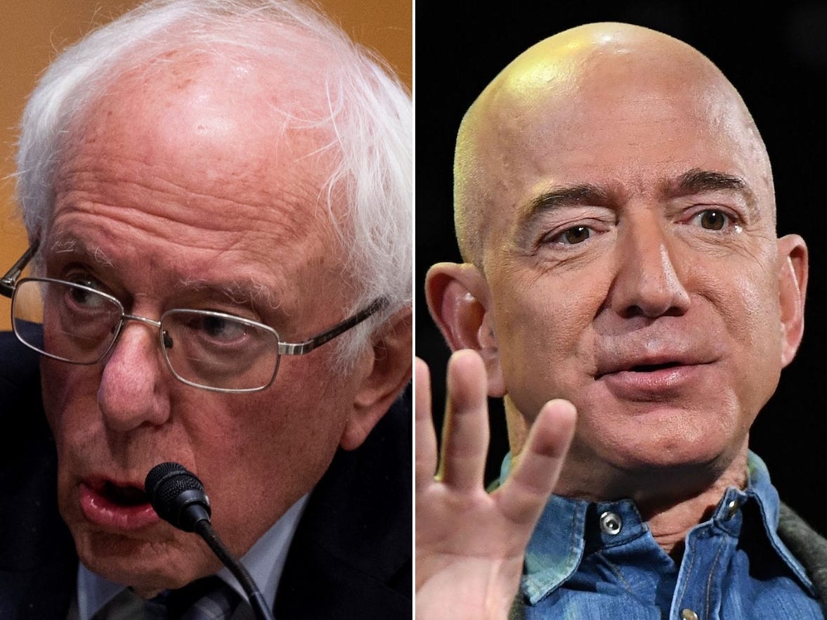 Bernie Sanders Jeff Bezos