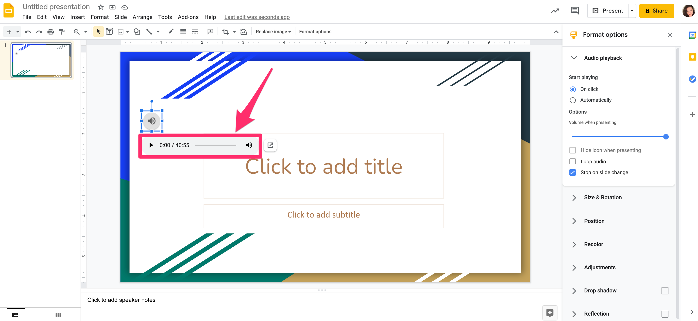 Google Slides playback