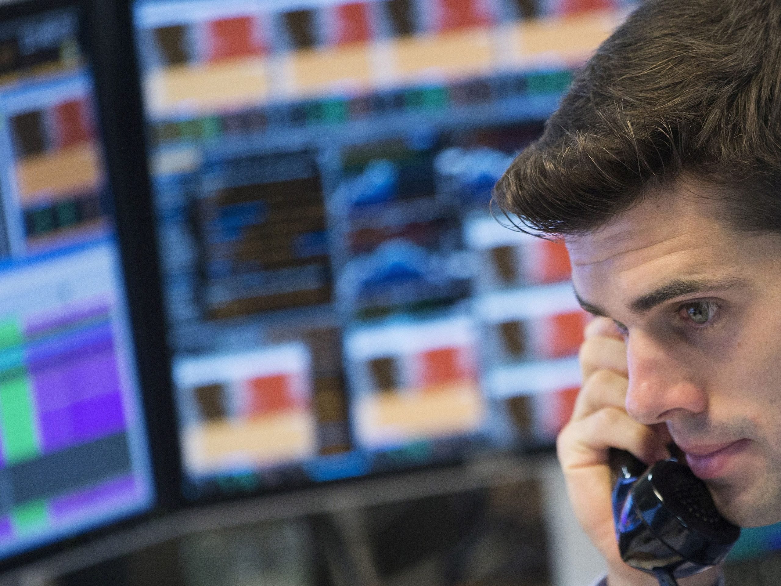 A trader on the phone