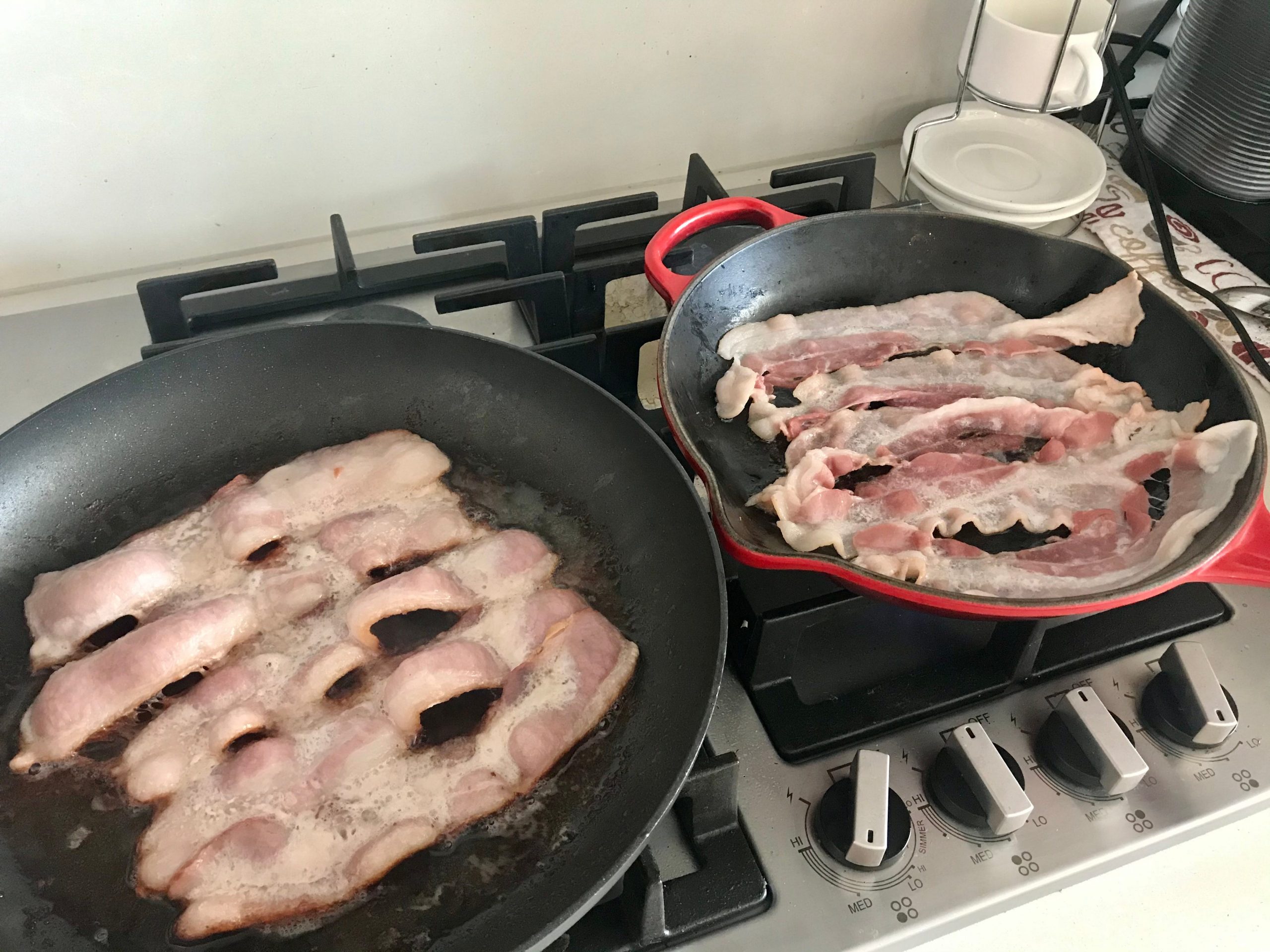 cooking costco bacon