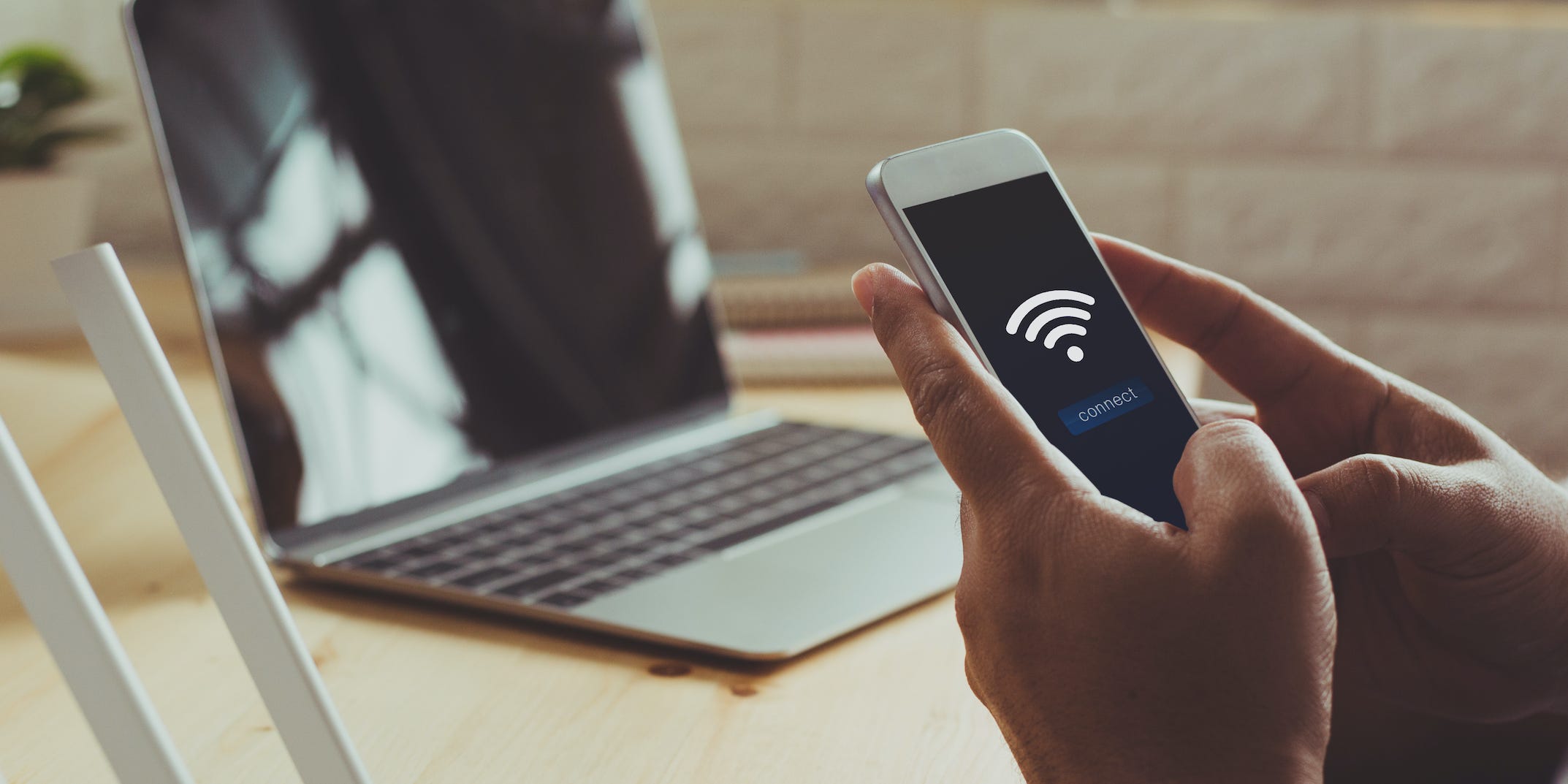 internet router modem cell phone laptop hands