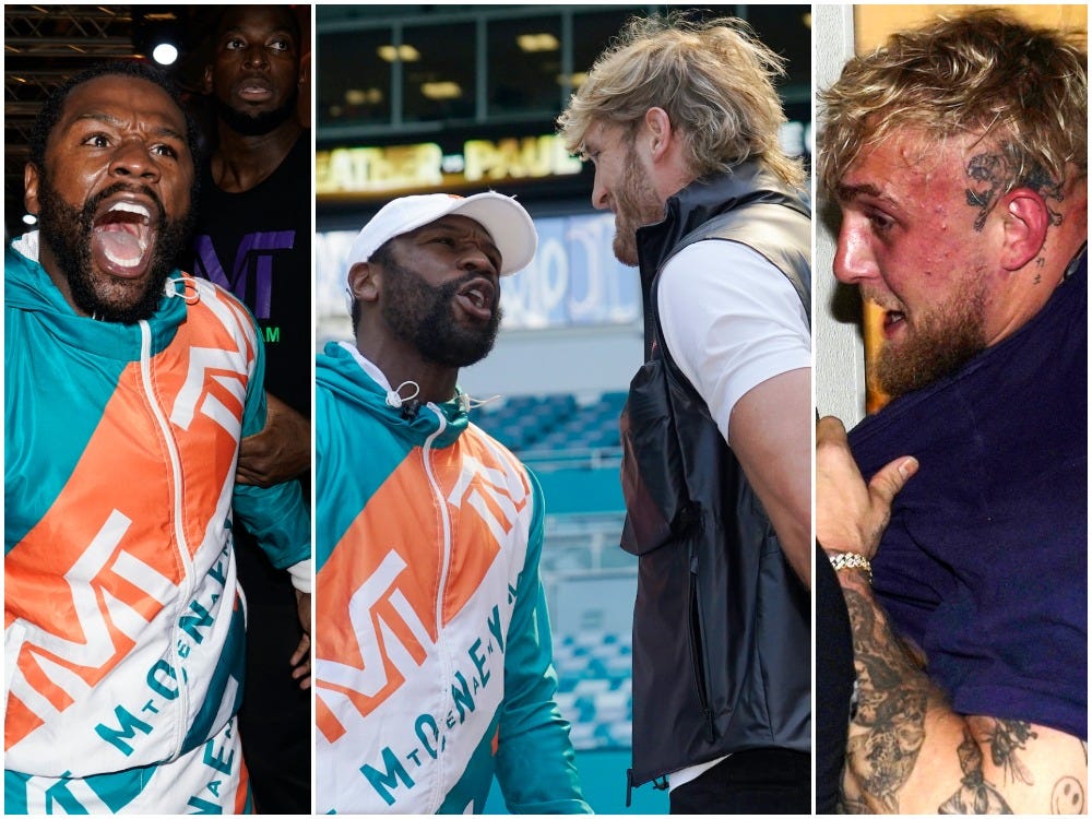 Floyd Mayweather and Logan Paul and Jake Paul