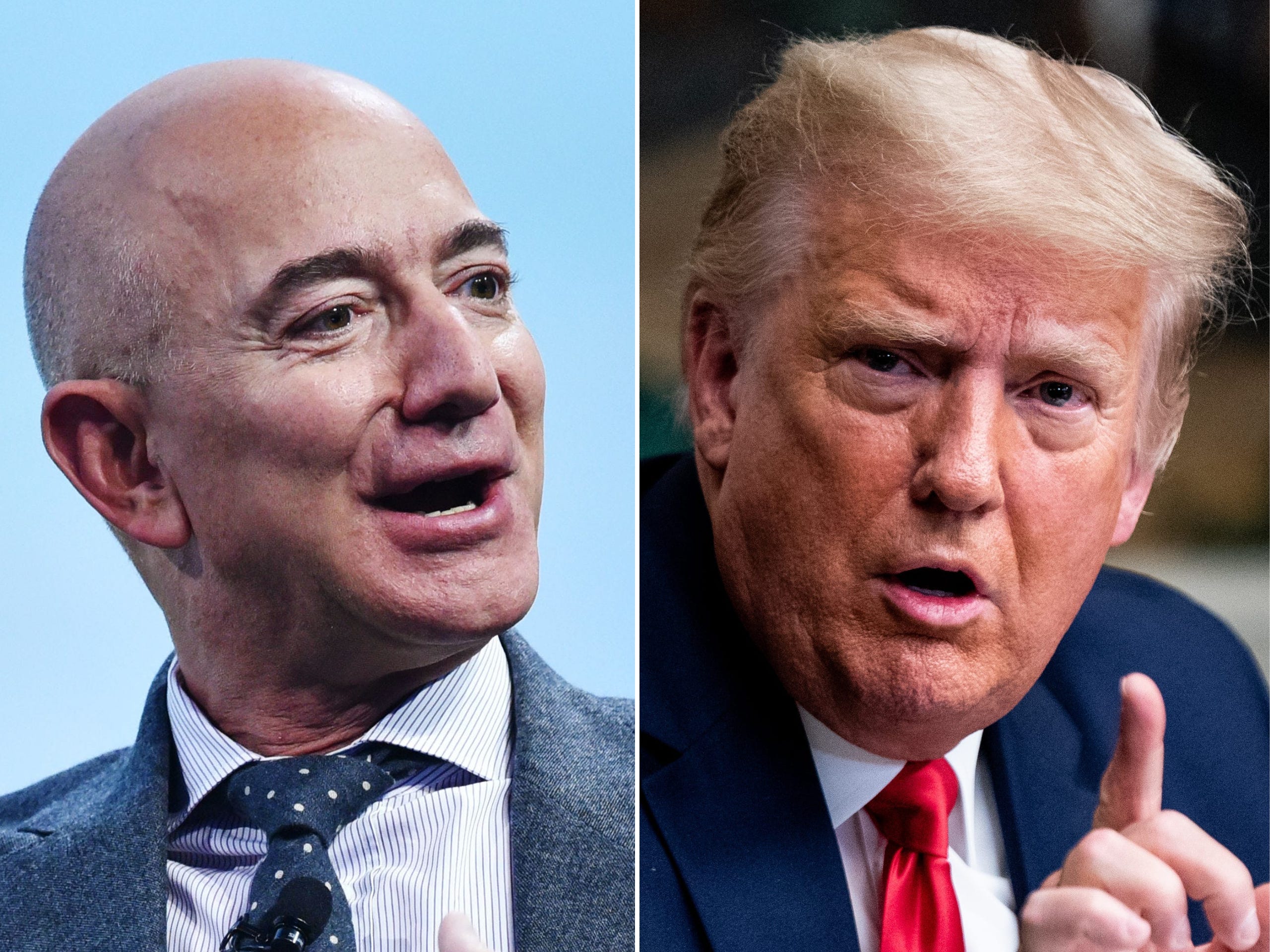 Jeff Bezos and Donald Trump