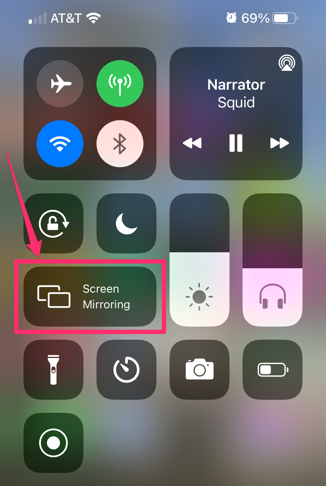 iPhone Control Center