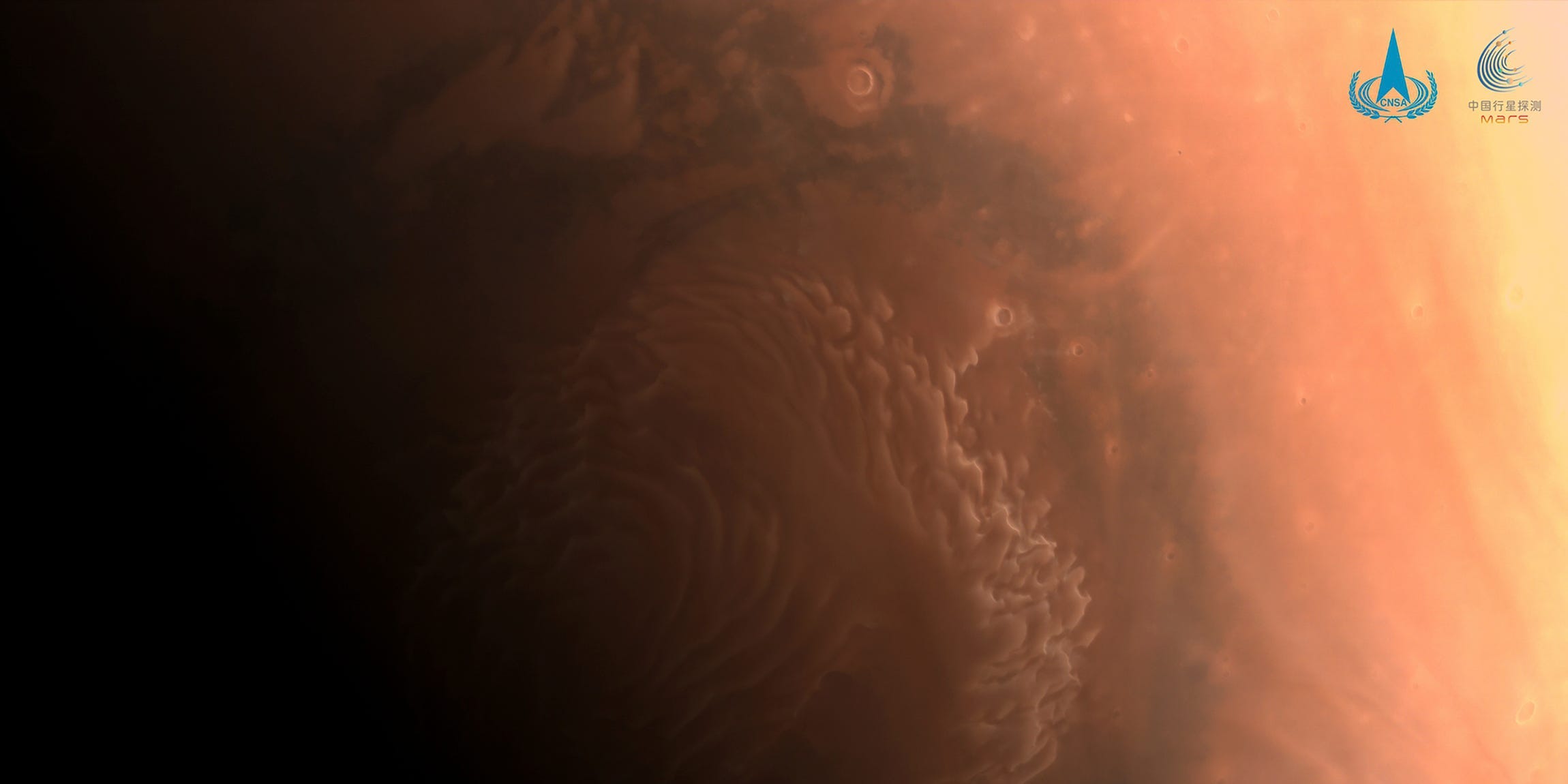 Mars photographed by china tianwen-1 orbiter