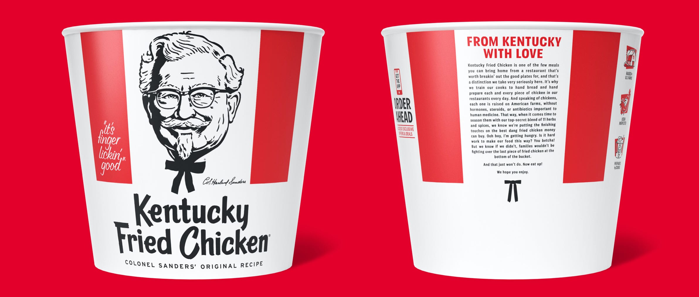 New KFC chicken bucket packaging