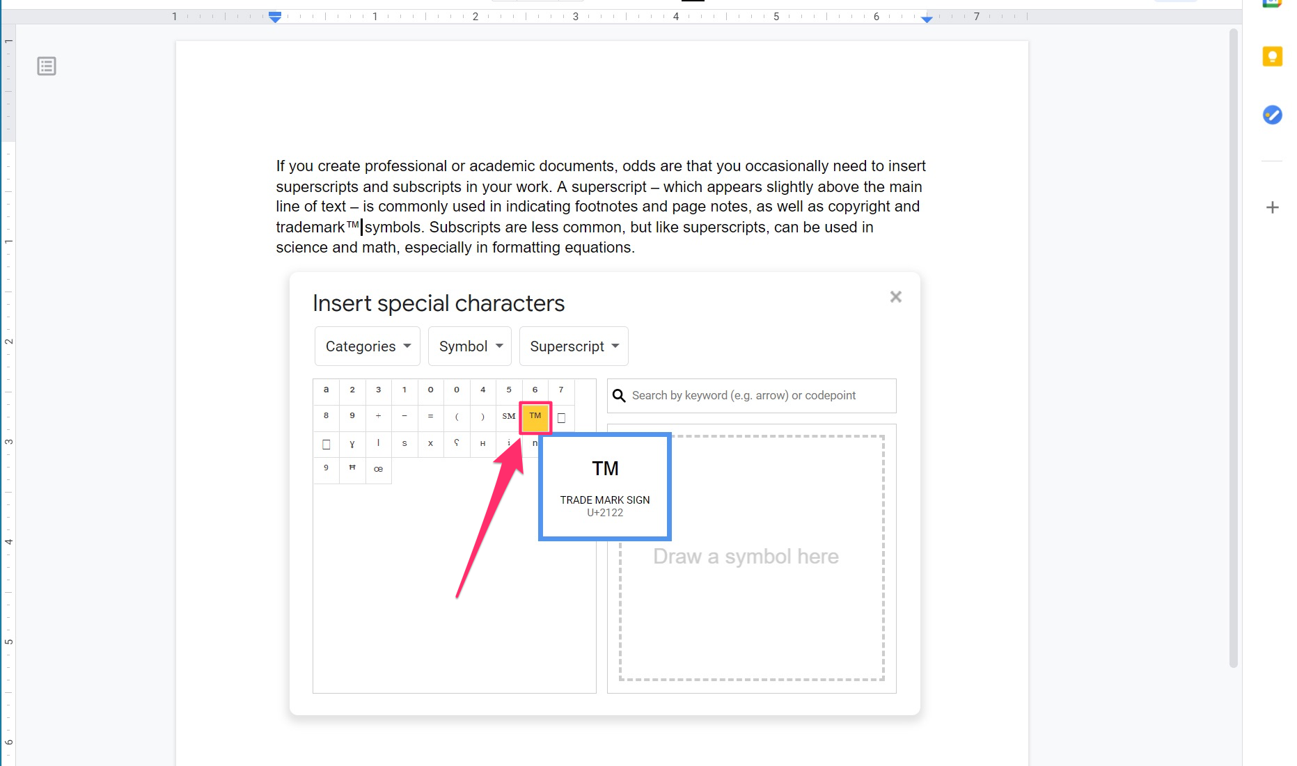 how-to-add-a-superscript-or-subscript-in-google-docs-to-insert-special