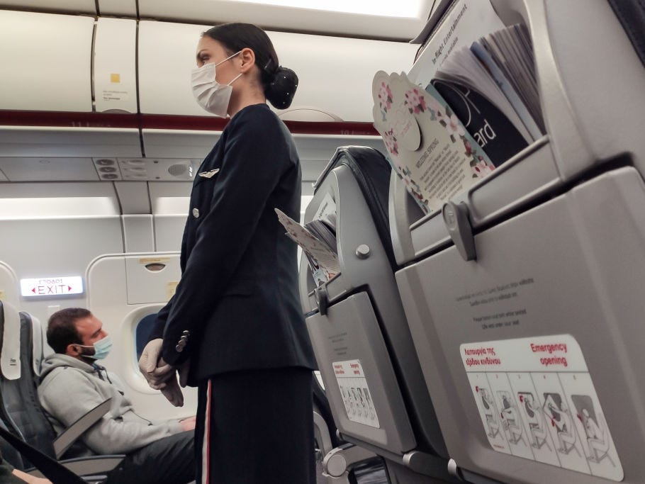 flight attendant mask coronavirus pandemic