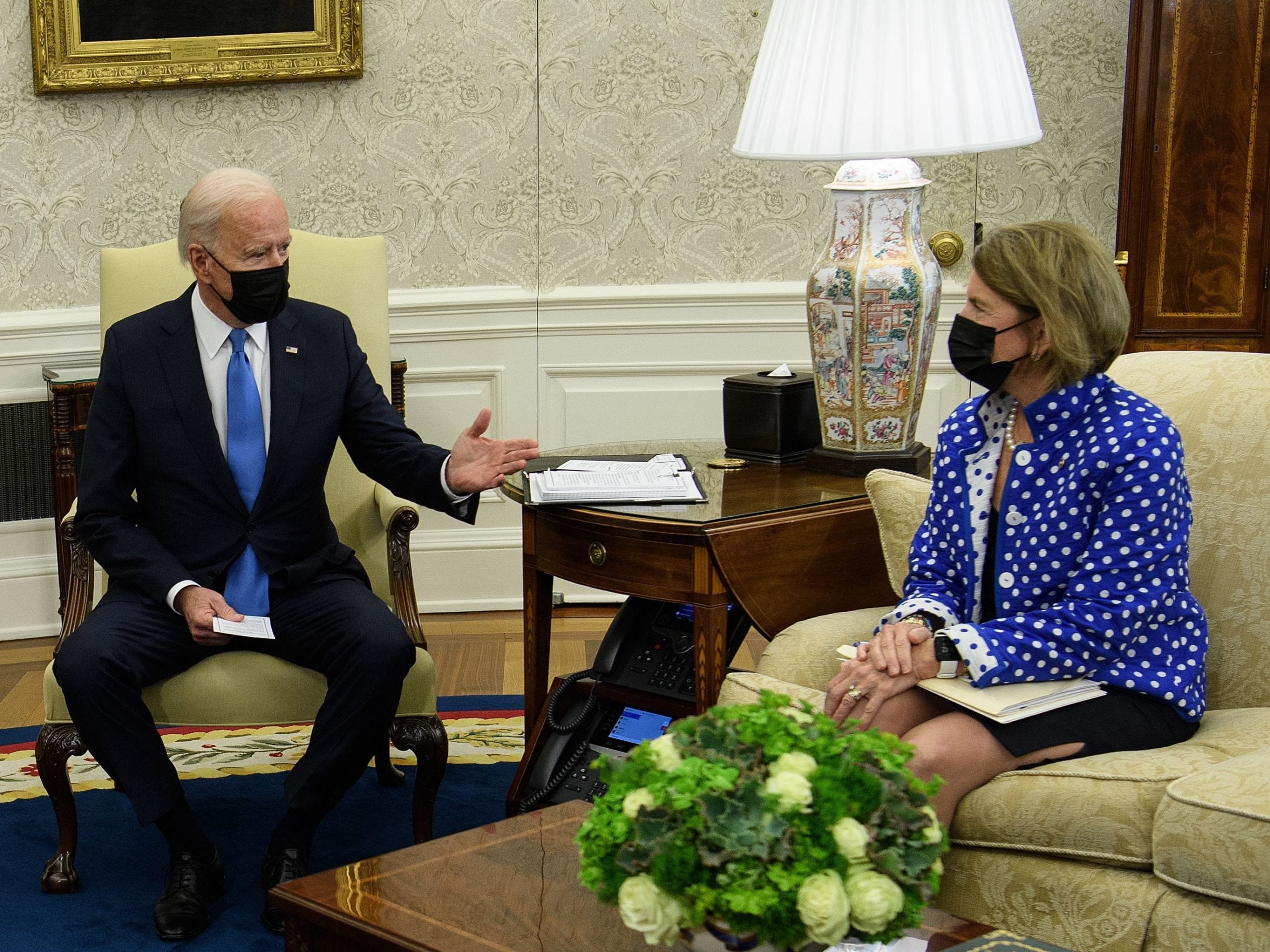 Joe Biden Shelley Moore Capito in Oval Office White House