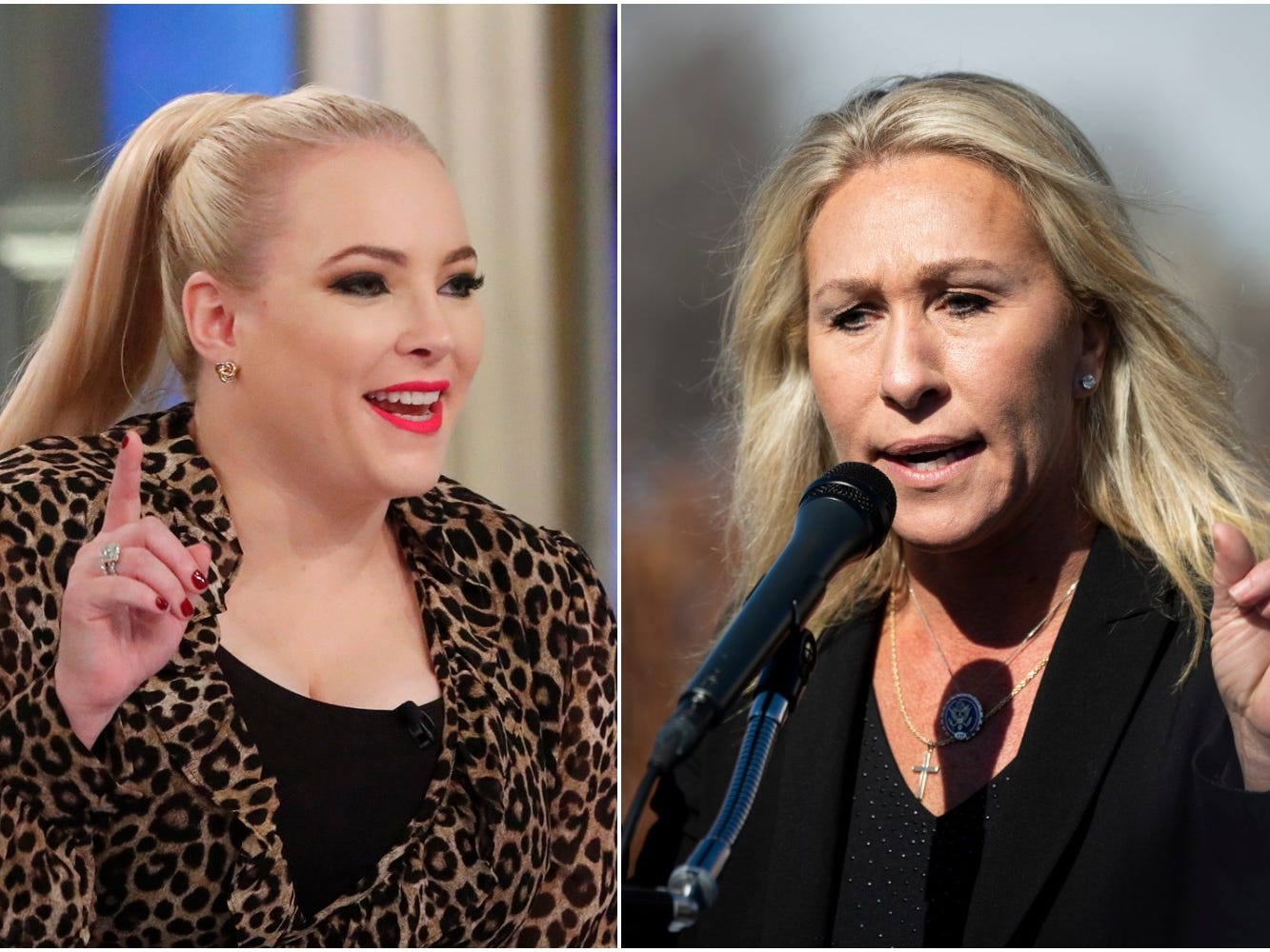 Meghan McCain, left, and Marjorie Taylor Greene, pictured right.