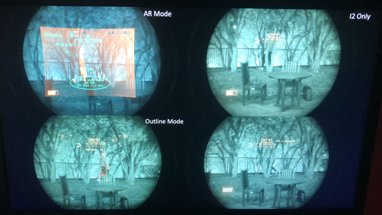 Some of the different view modes for the ENVG-B