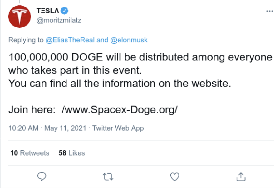 fake Tesla crypto Elon Musk SNL