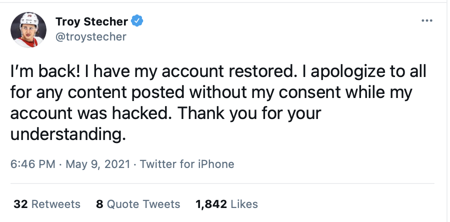Troy Stecher apology hacking tweet