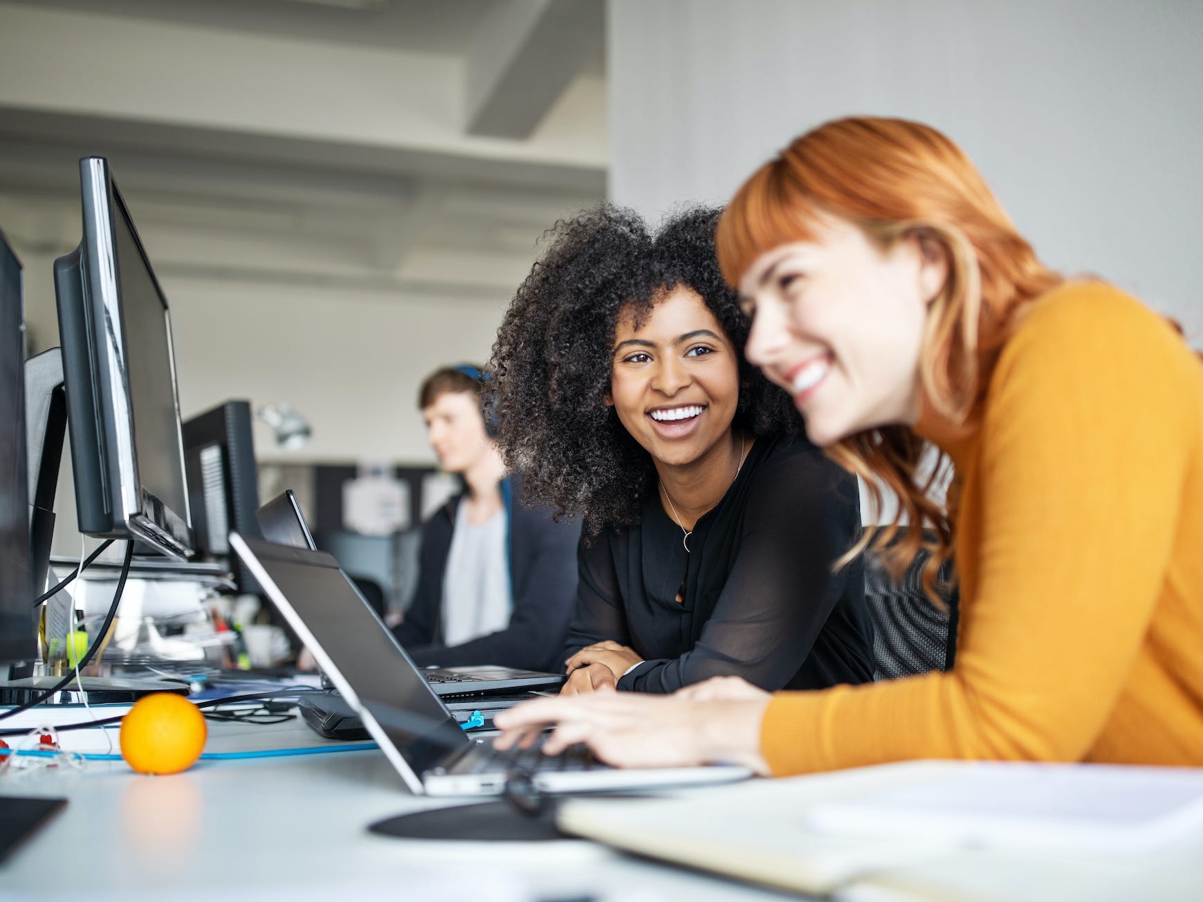 employees working in an office