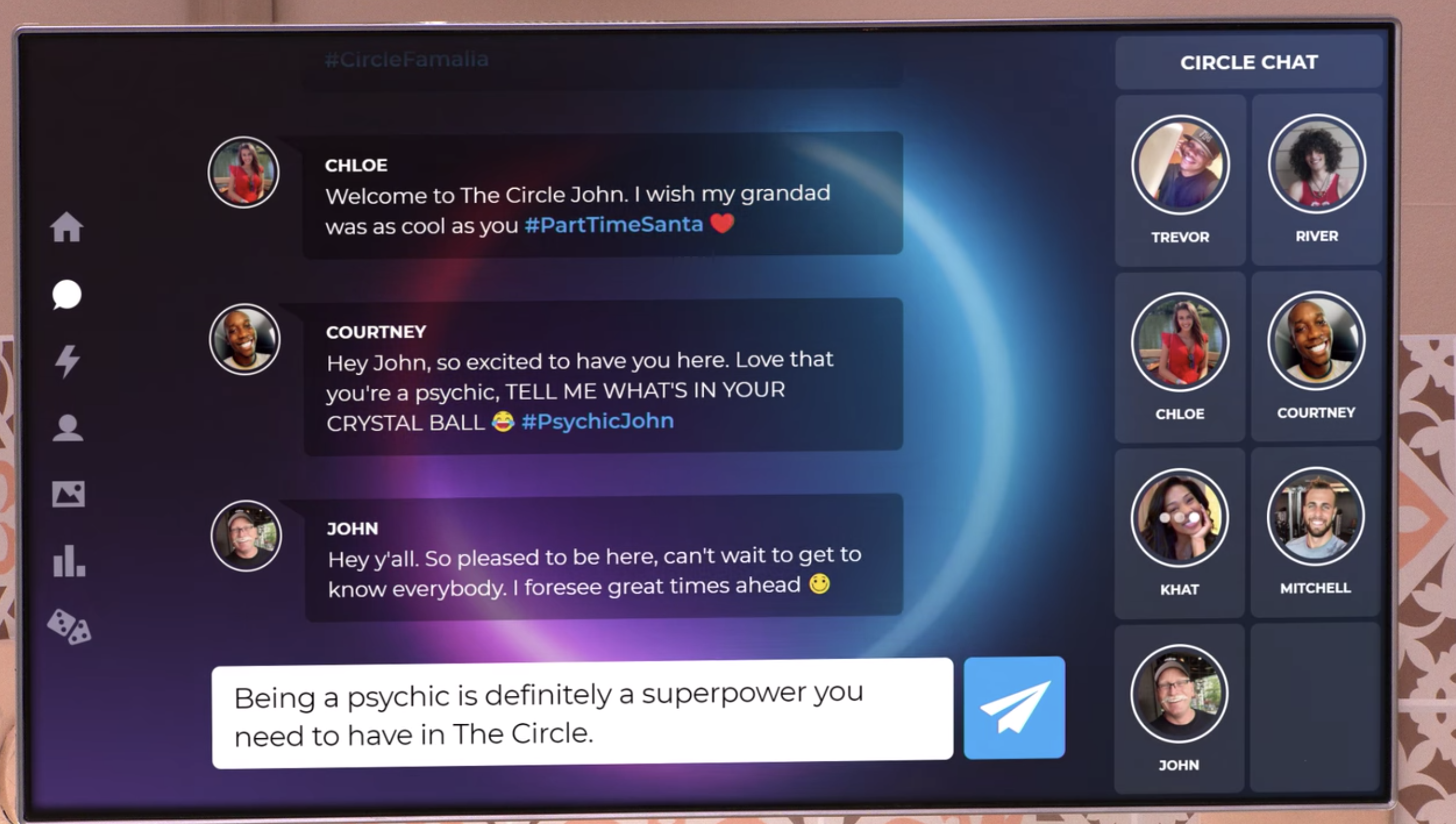 The Circle chat messages