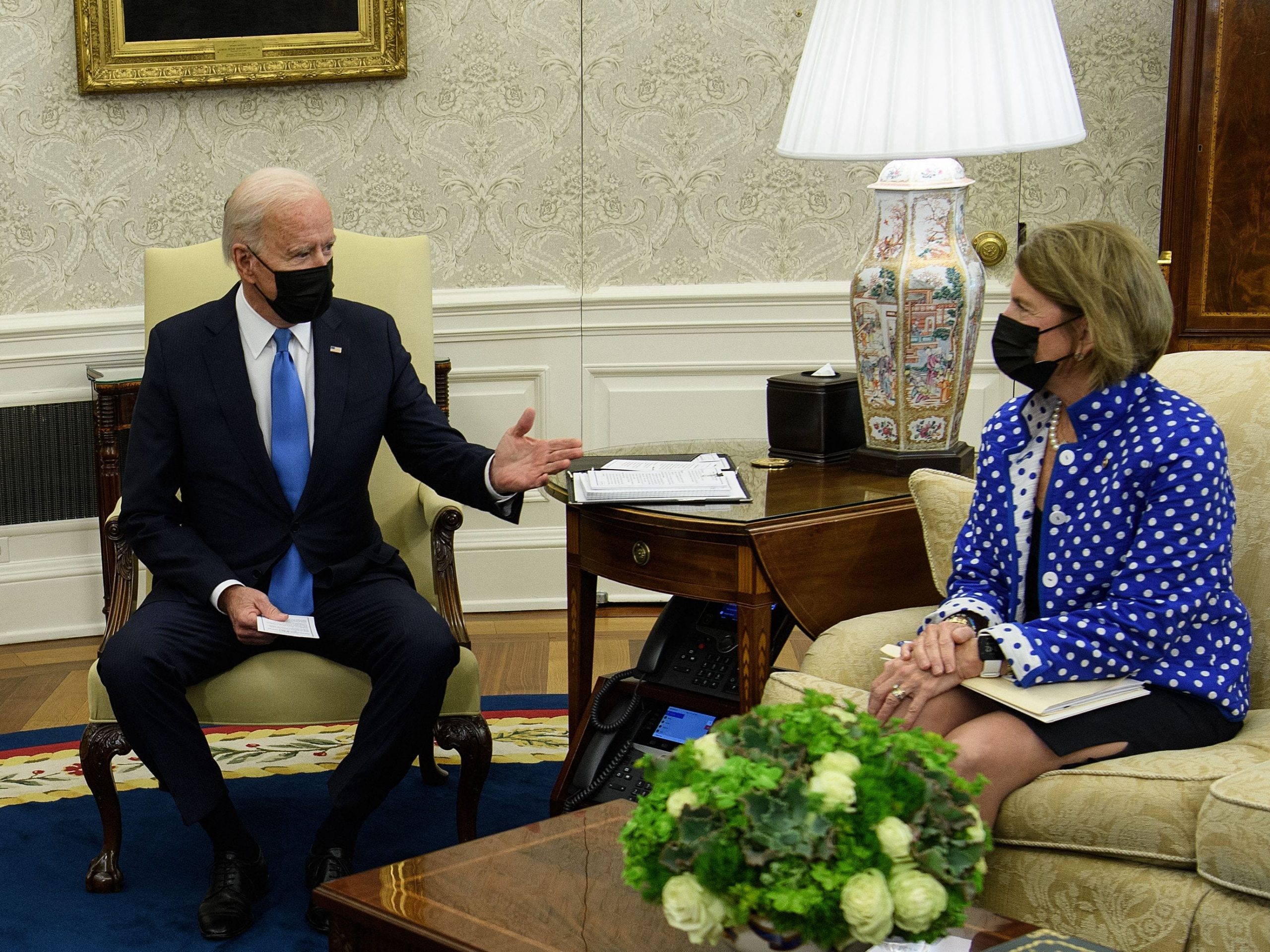 Joe Biden Shelley Moore Capito in Oval Office White House