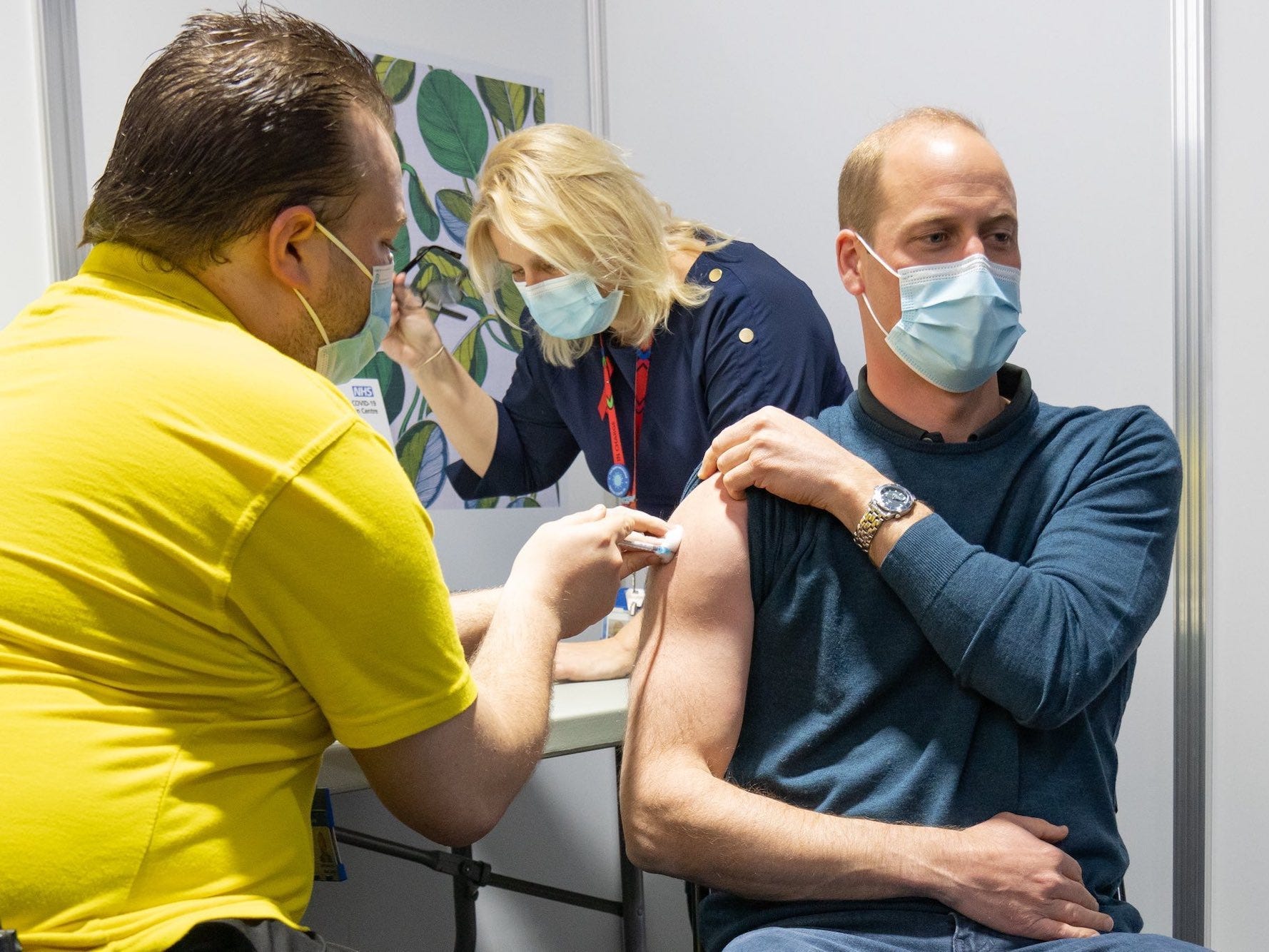 Prince William recieving his coronavirus vaccine