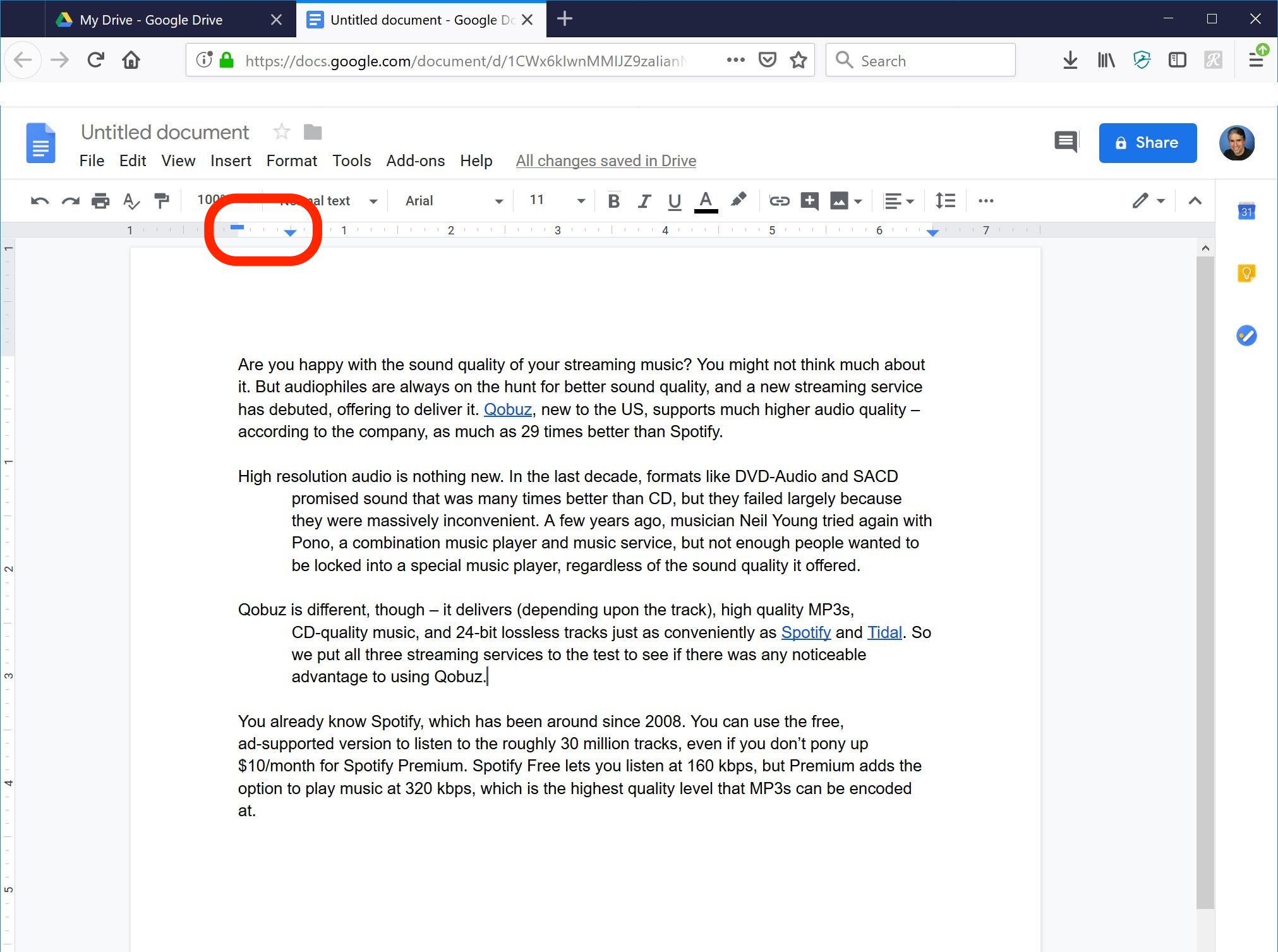 how to do hanging indent on mac pages