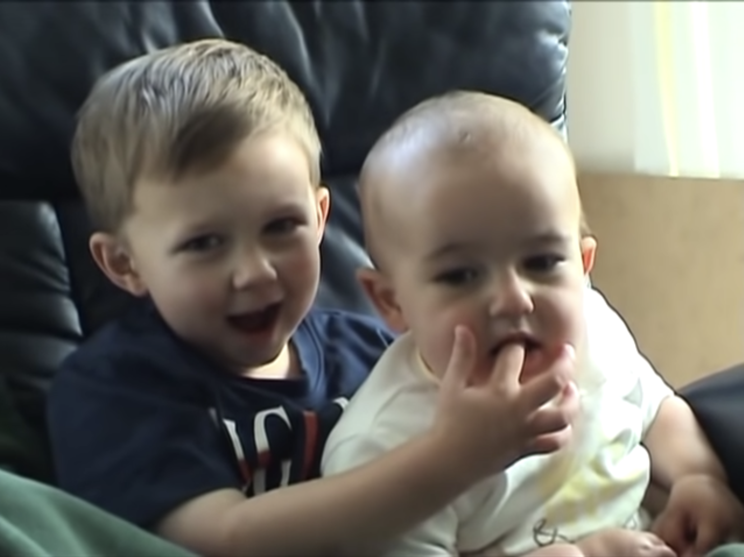 Screenshot from the "Charlie Bit My Finger" video