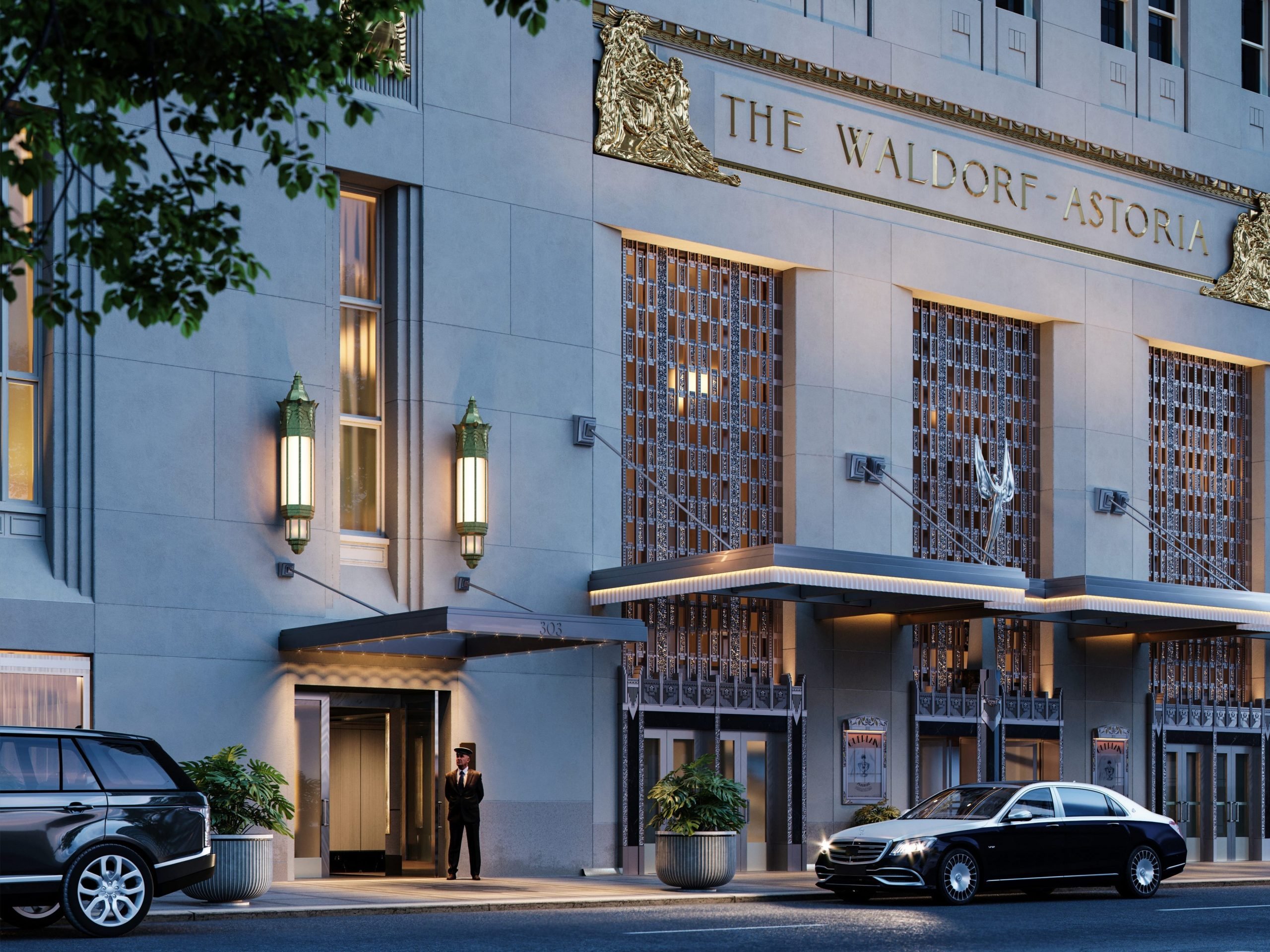 Waldorf Astoria Exterior Park Avenue Residential Entrance