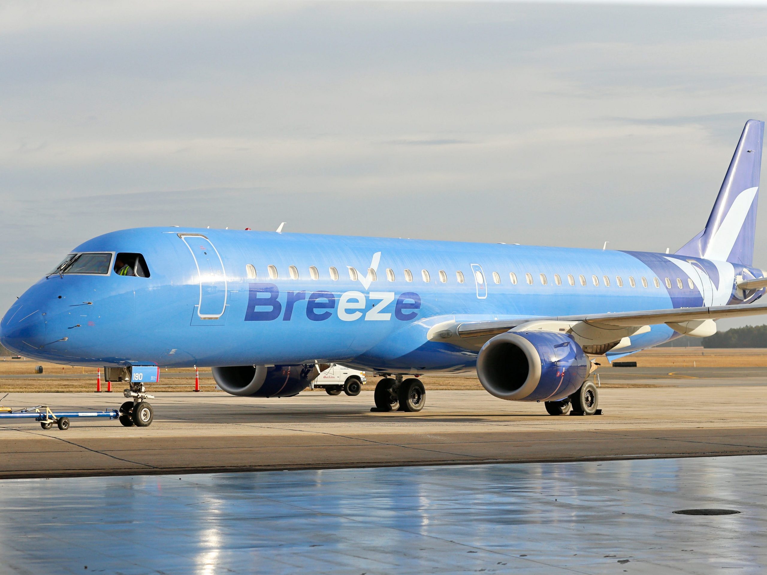 A Breeze Airways plane.