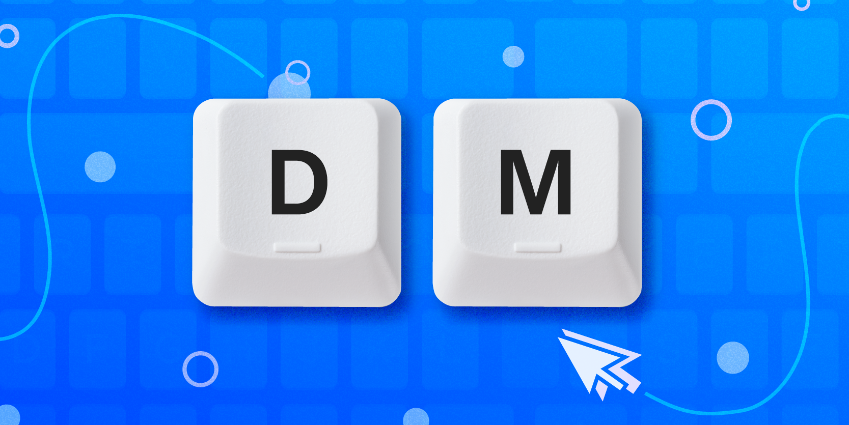 Internet acronym DW on keyboard keys with blue background