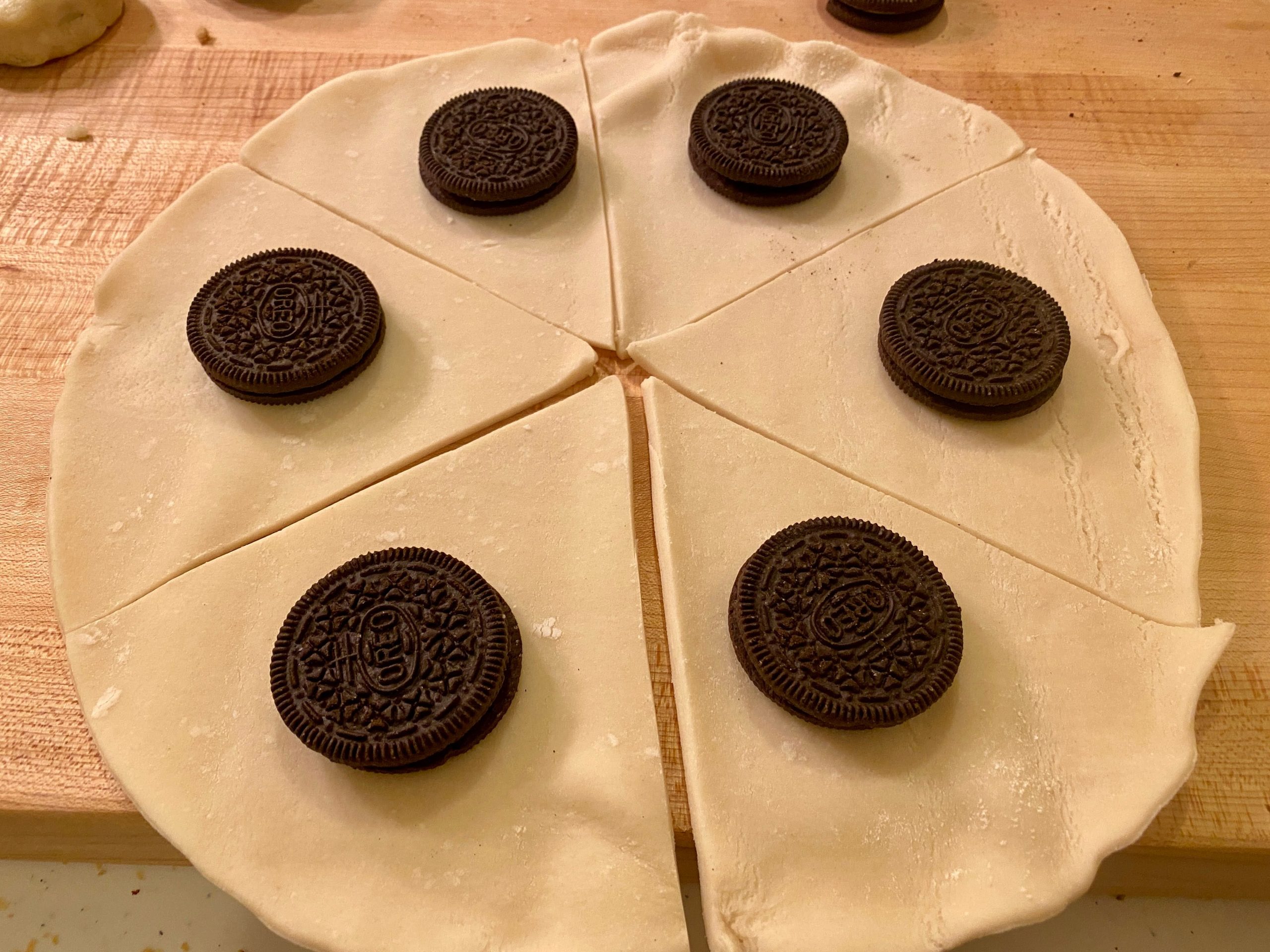 pie dough wrapped oreos