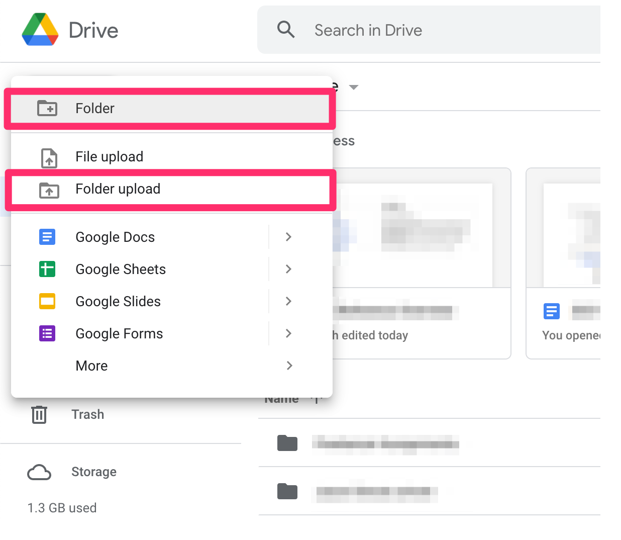 google drive folder sharing
