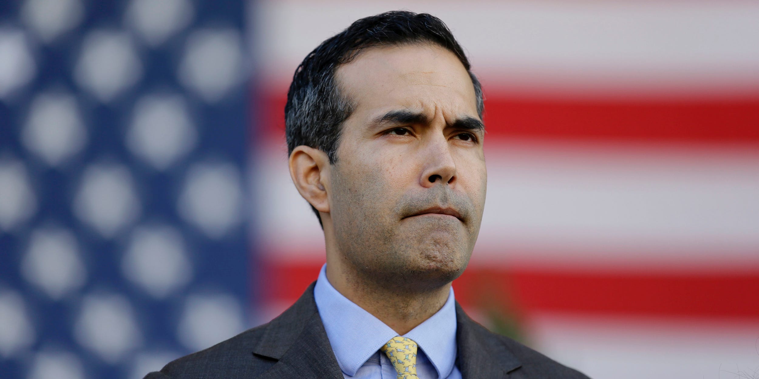 George P. Bush attends a Veterans Day celebration in Dallas, Friday, Nov. 11, 2016.
