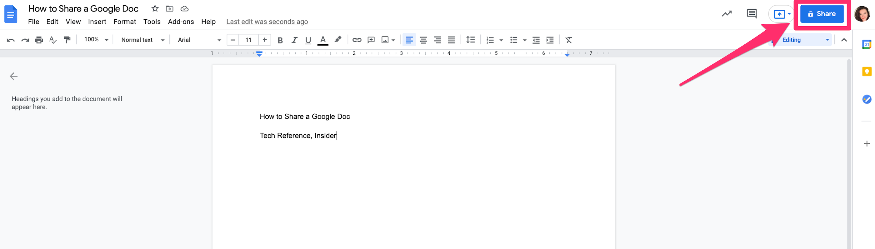 Google Doc document open