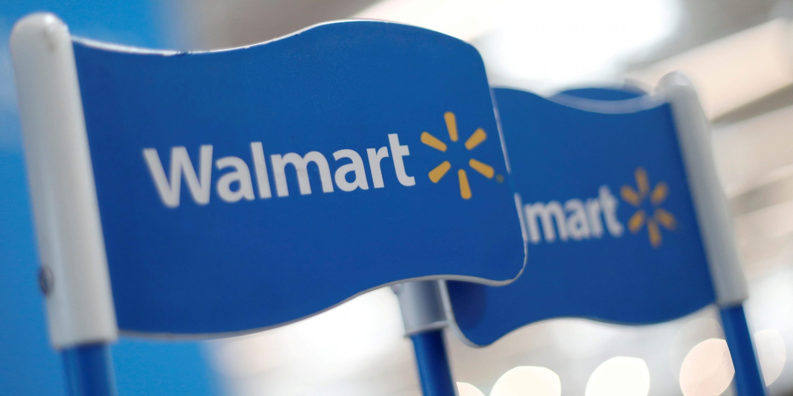 FILE PHOTO: Walmart signs are displayed inside a Walmart store in Mexico City, Mexico March 28, 2019. REUTERS/Edgard Garrido/File Photo