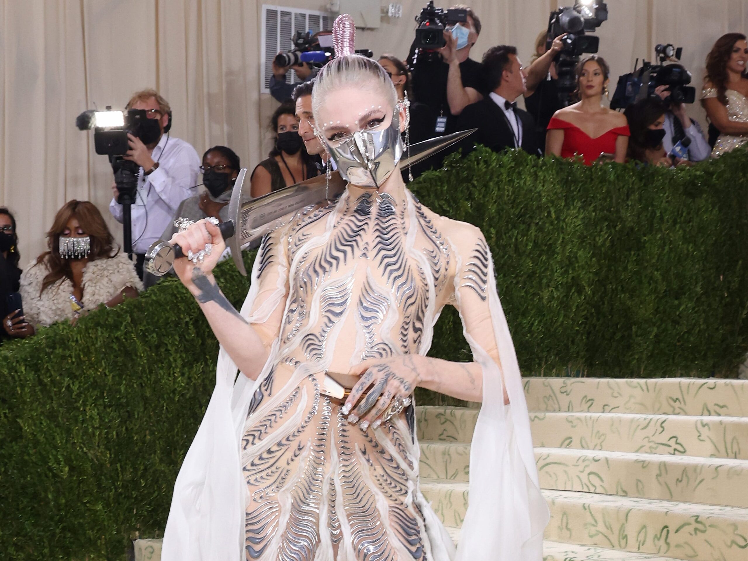 Grimes attends the 2021 Met Gala benefit &#34;In America: A Lexicon of Fashion&#34; at Metropolitan Museum of Art on September 13, 2021 in New York City.