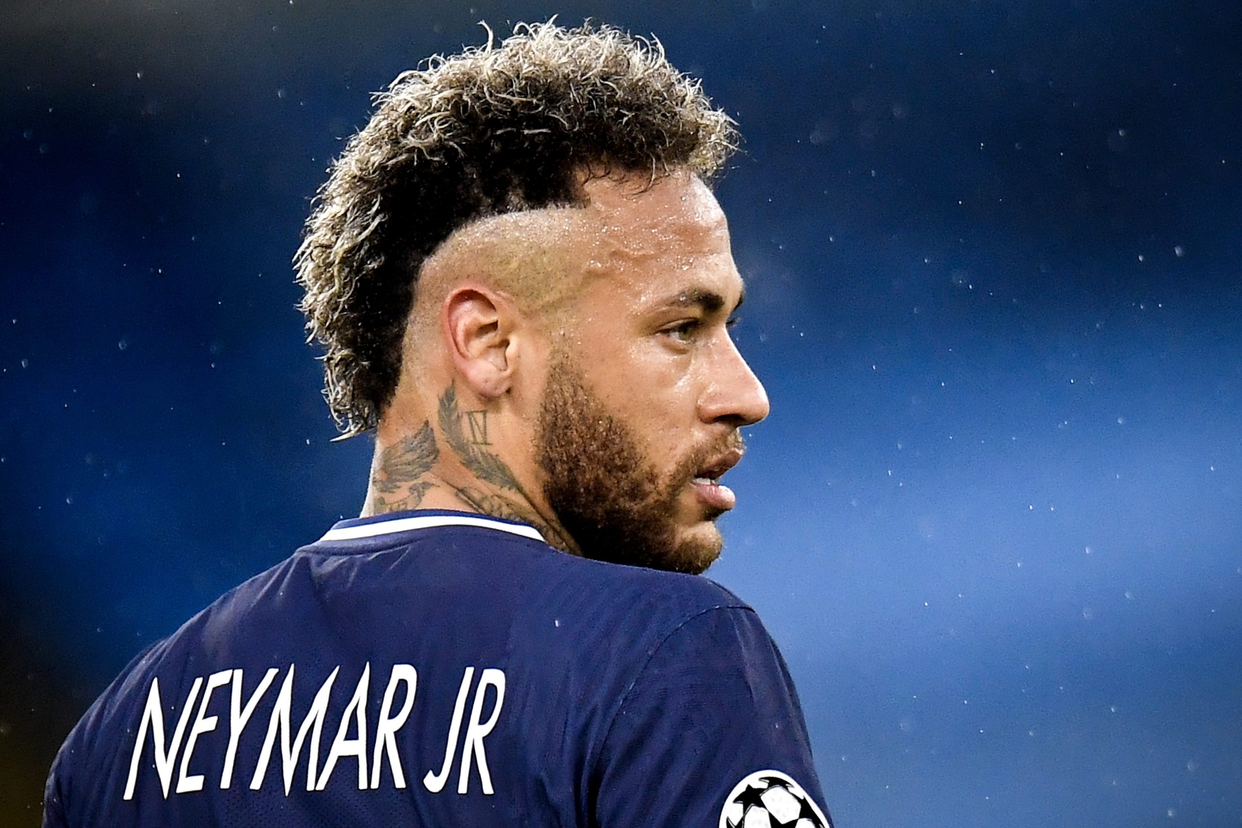 De Braziliaanse stervoetballer Neymar tijdens de door zijn club Paris Saint Germain verloren halve finale van de Champions League tegen Manchester City. Foto: EPA/Peter Powell