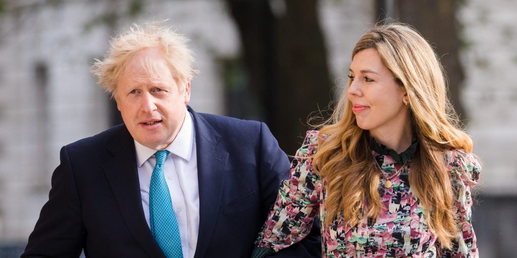 Boris Johnson en zijn verloofde Carrie Symonds