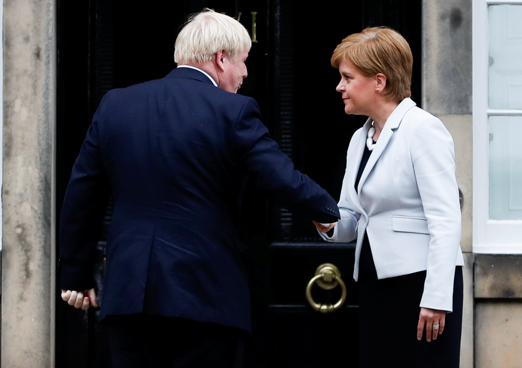 De Britse premier Boris Johnson bracht in juli 2019 een bezoek aan Schotland. Foto: REUTERS/Russell Cheyne