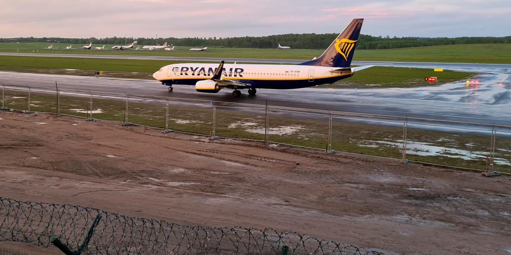 Het Ryanair-toestel met aan boord journalist en oppositielid Roman Protasevitsj.