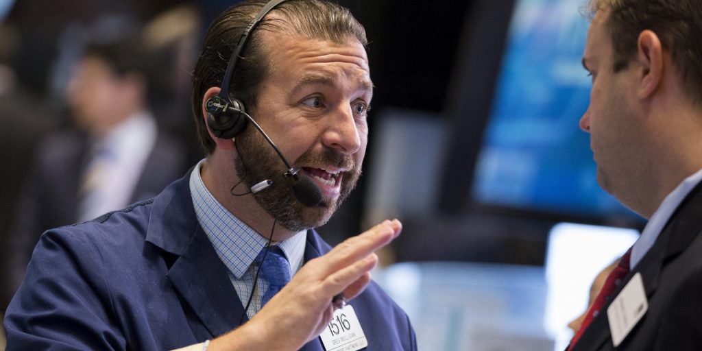 Een handelaar op Wall Street