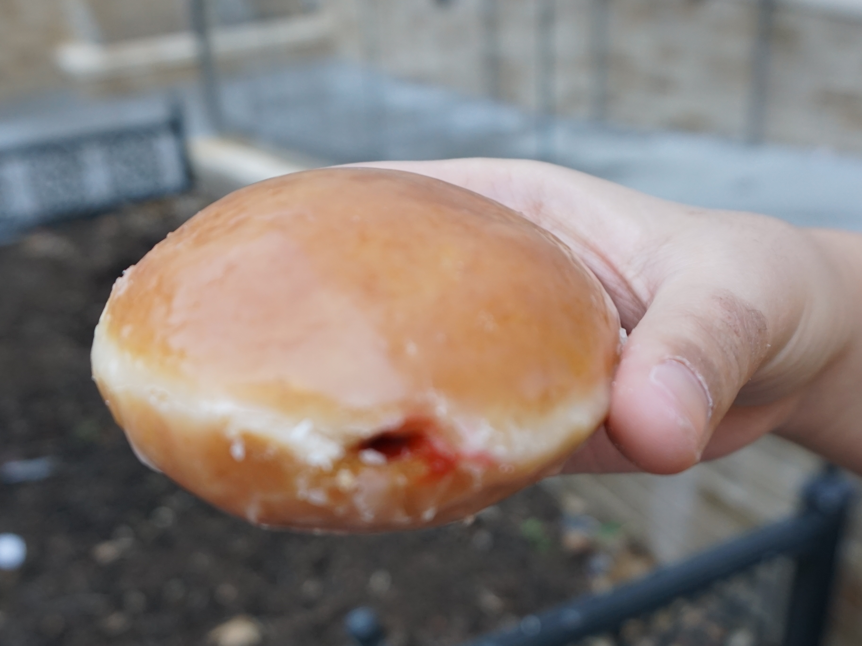 8 Glazed raspberry filled