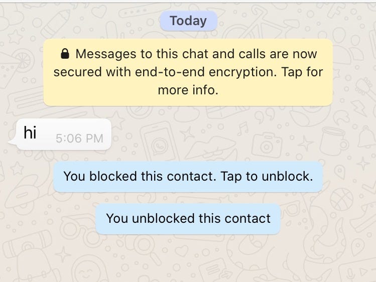 What happens when you block someone on Whatsapp 2