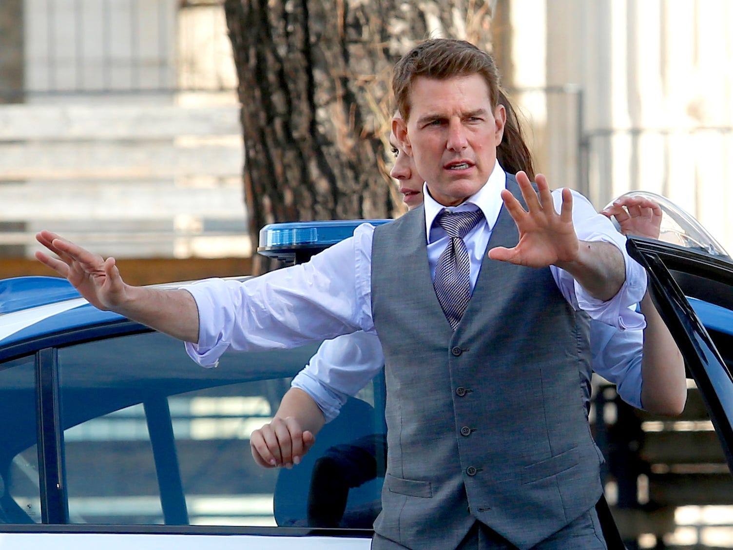 Tom Cruise on the set of Mission Impossible 7 Getty Images