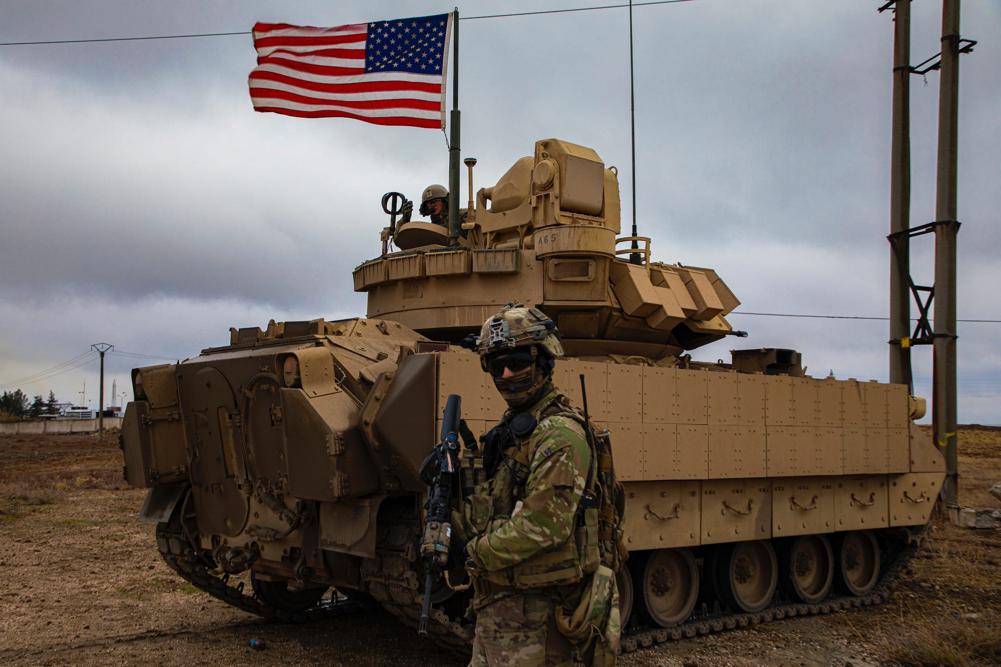 Army soldier M2 Bradley fighting vehicle Syria