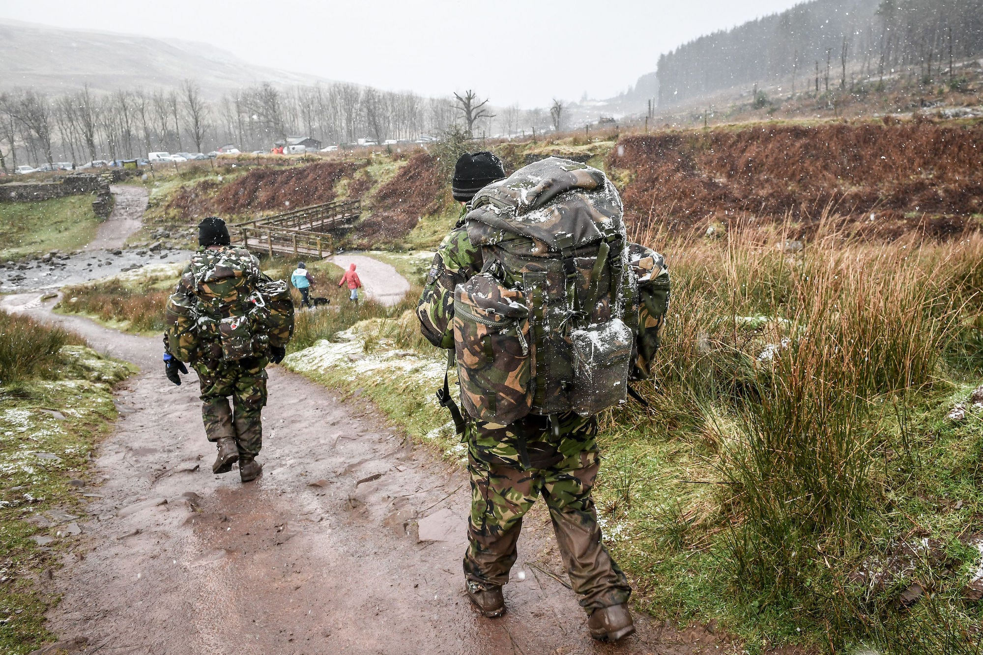 British SAS march Wales Brecon Beacons