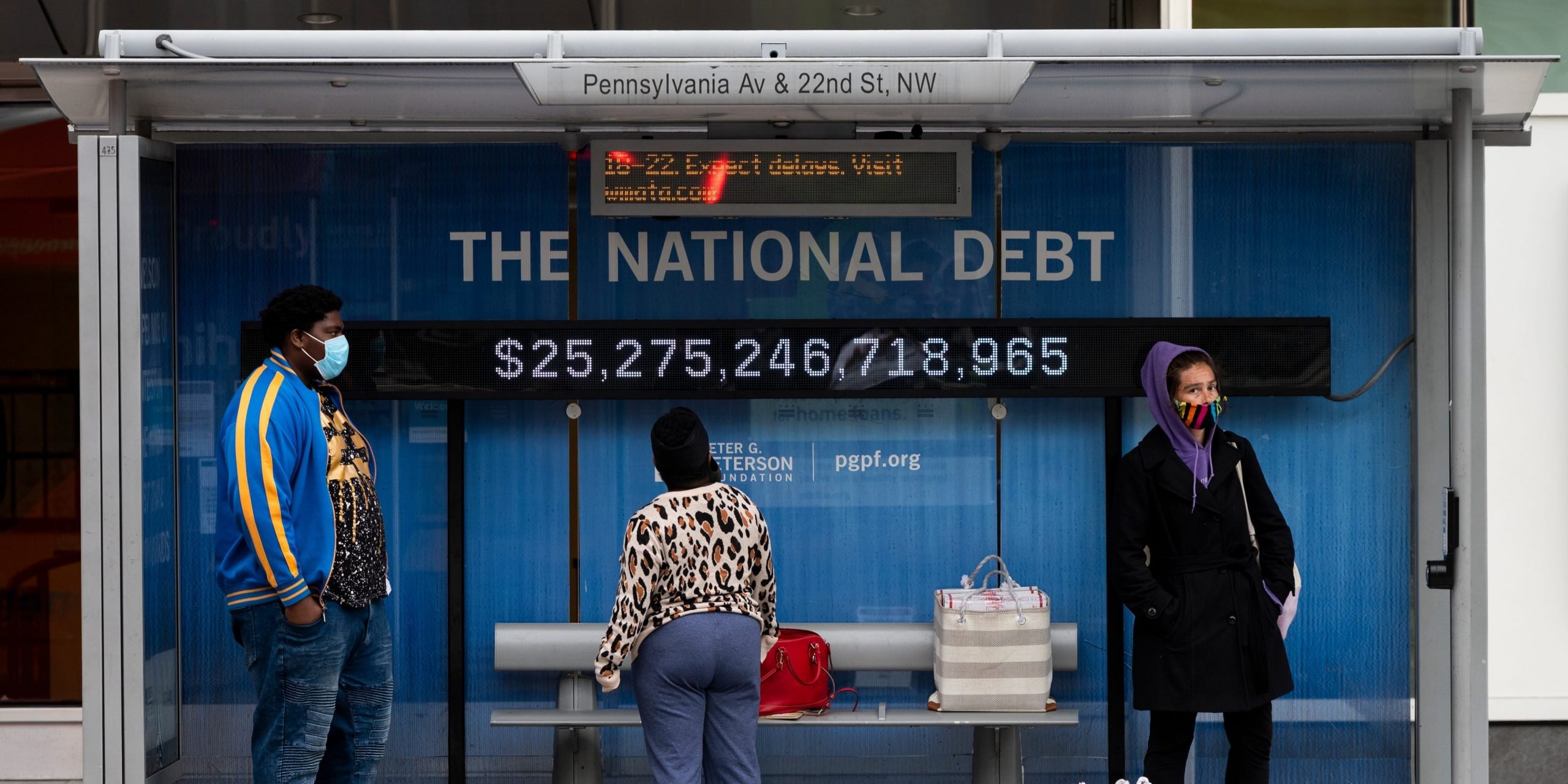 national debt bus stop