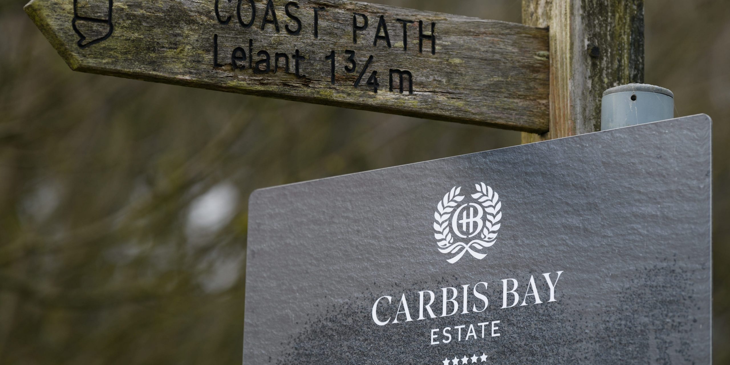A signpost is seen at the Carbis Bay Estate hotel and beach, set to be the main venue for the upcoming G7 summit, on March 02, 2021 in Carbis Bay, Cornwall, United Kingdom. The June summit will be the first face-to-face meeting between G7 leaders since the covid-19 pandemic. G7 countries include the UK, US, Germany, France, Canada, Italy and Japan. (Photo by Leon Neal/Getty Images)