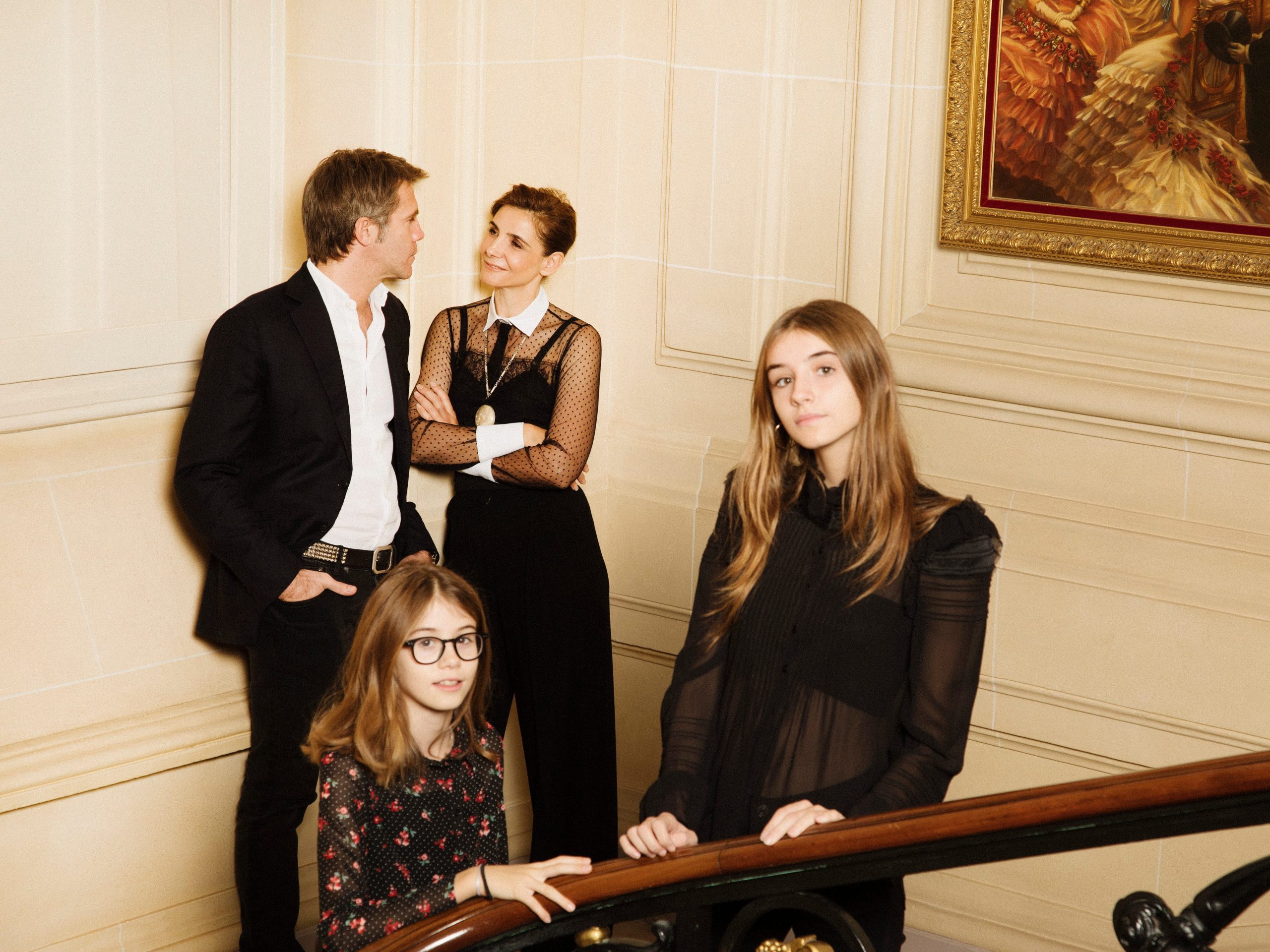 Emanuele Filiberto of Savoy, Prince of Venice, with wife Clotilde Courau and daughters Luisa and Vittoria.
