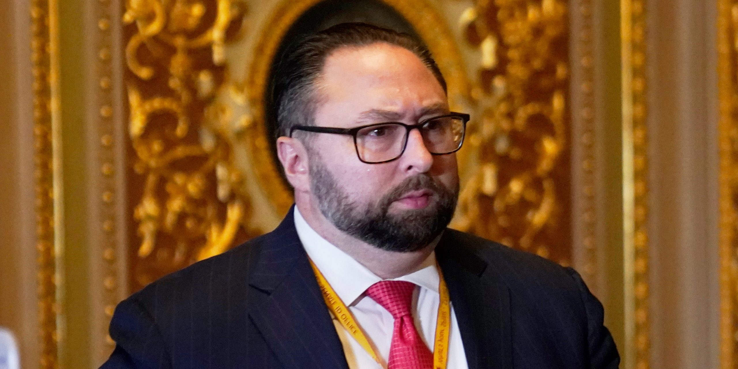 Jason Miller, Senior Adviser to the Trump 2020 re-election campaign, appears for the second impeachment trial of former President Donald Trump in the Senate, at the Capitol in Washington, on Feb. 9, 2021.