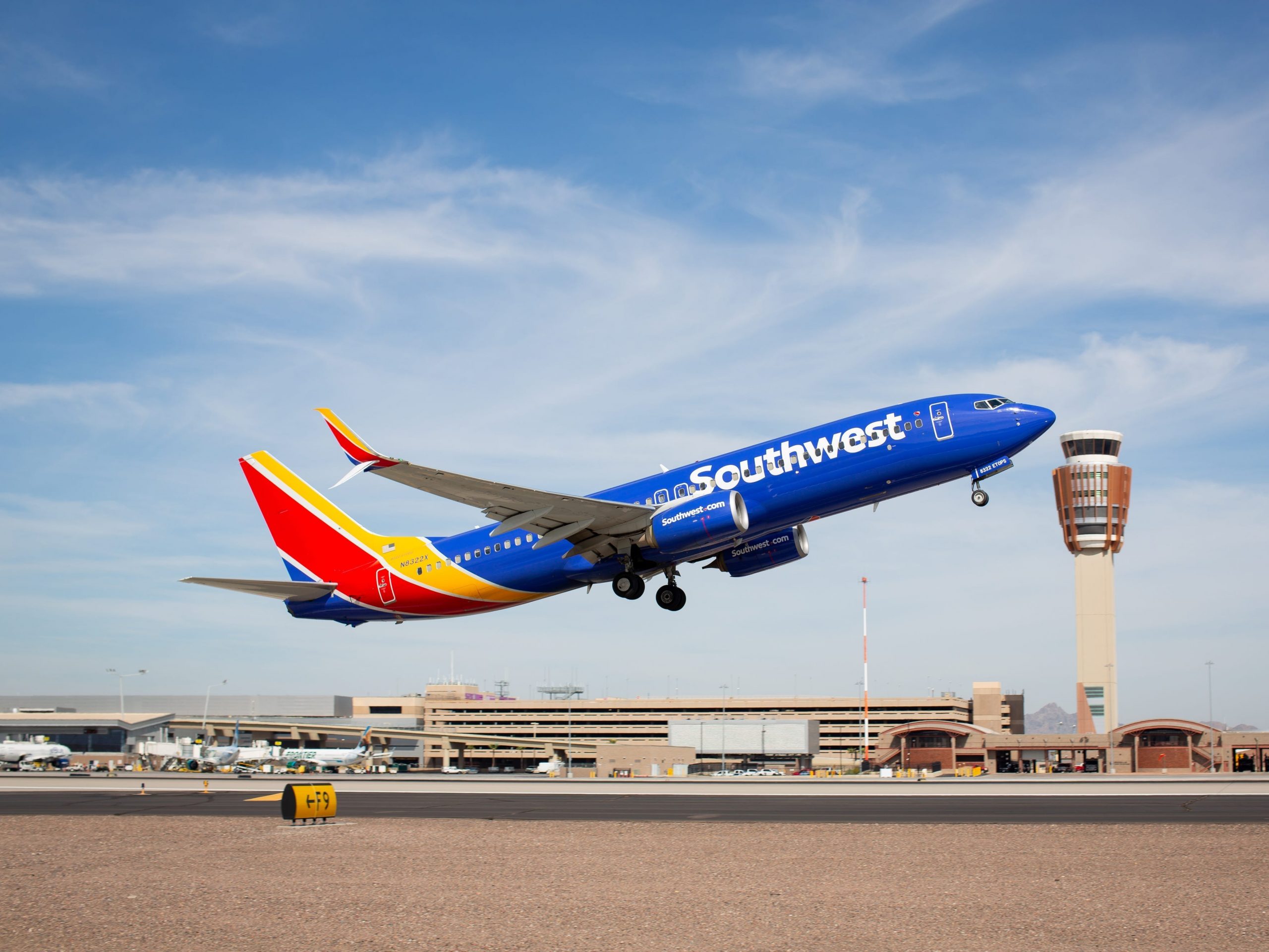 a Southwest Airlines plane takes off in Phoenix