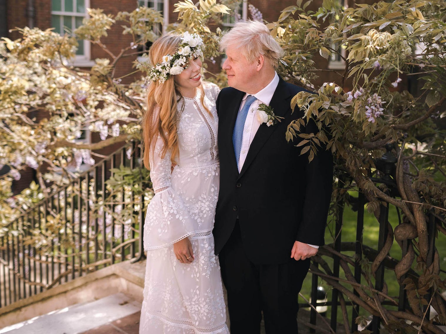 Boris and Carrie Johnson at their wedding