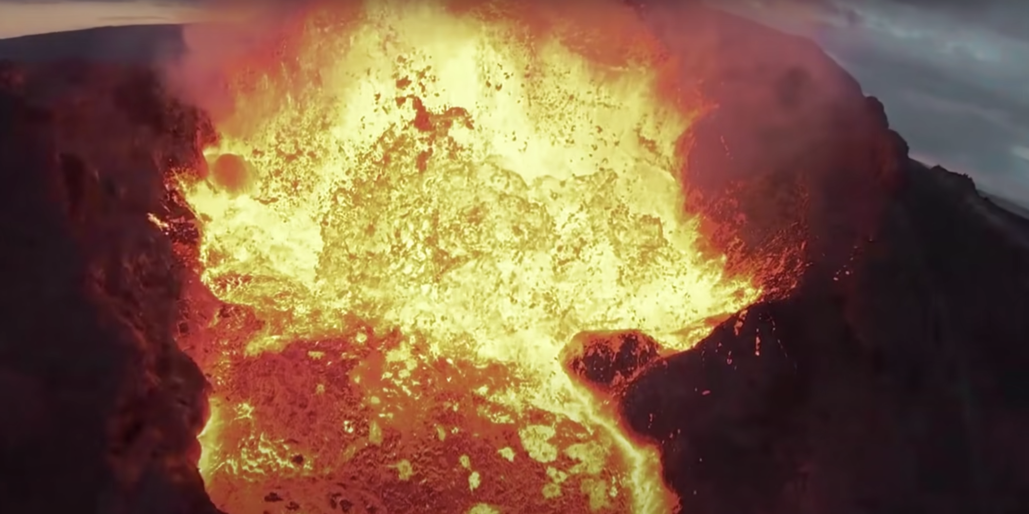 Iceland volcano drone